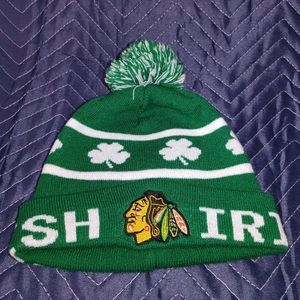 Chicago Blackhawks Peerless Irish Cuffed Pom Knit Hat Shamrock Green